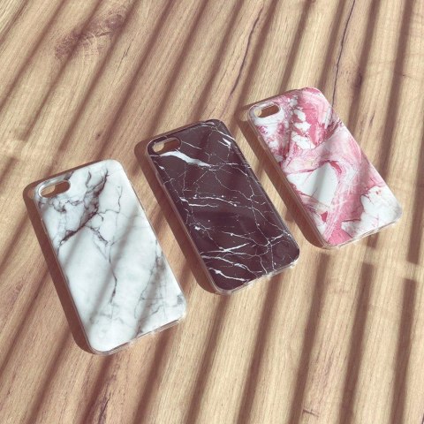 Marble żelowe etui pokrowiec marmur iPhone 13 Pro biały WOZINSKY