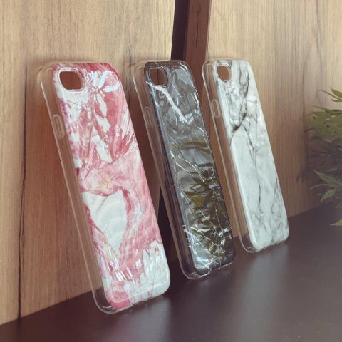 Marble żelowe etui pokrowiec marmur iPhone 13 Pro różowy WOZINSKY