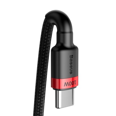 Nylonowy mocny kabel przewód USB-C PD 100W 20V 5A 2m czarny BASEUS