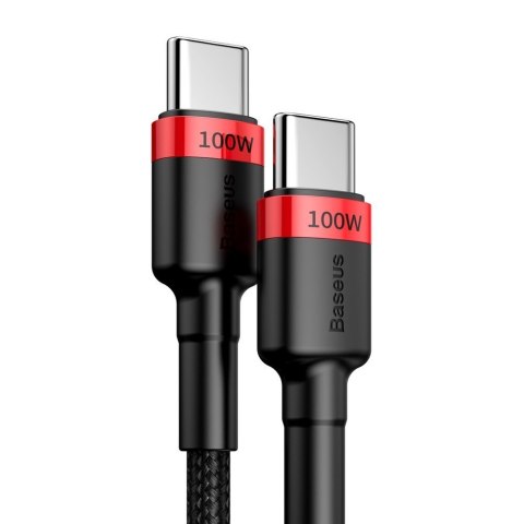 Nylonowy mocny kabel przewód USB-C PD 100W 20V 5A 2m czarny BASEUS