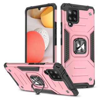 Pancerne etui pokrowiec + magnetyczny uchwyt Samsung Galaxy A42 5G Ring Armor różowy WOZINSKY