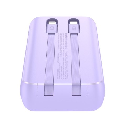 Powerbank 30W 10000mAh z wbudowanymi kablami iPhone Lightning i USB-C fioletowy JOYROOM