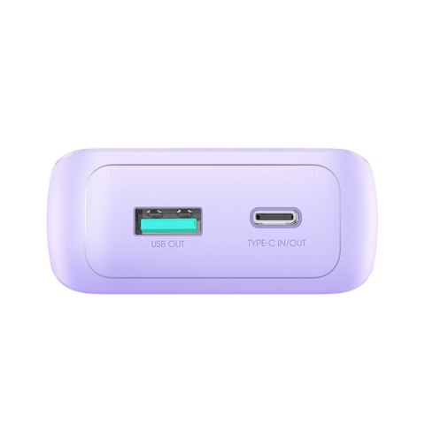 Powerbank 30W 10000mAh z wbudowanymi kablami iPhone Lightning i USB-C fioletowy JOYROOM