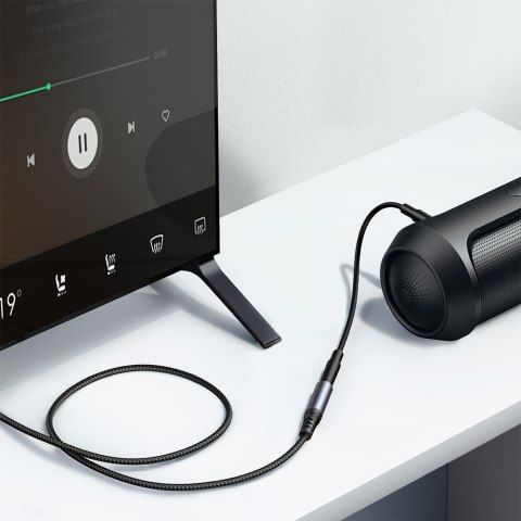 Przedłużacz kabla przewodu Audio Stereo AUX 3.5mm mini jack 1.2m czarny JOYROOM