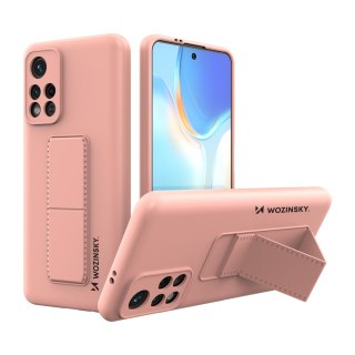 Silikonowe etui z podstawką etui Xiaomi Poco M4 Pro 5G Kickstand Case różowe WOZINSKY