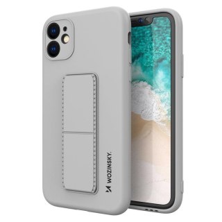 Silikonowe etui z podstawką iPhone 11 Pro Kickstand Case szare WOZINSKY