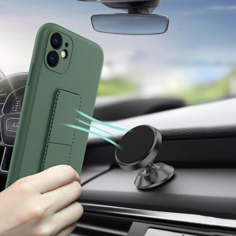 Silikonowe etui z podstawką iPhone 11 Pro Kickstand Case szare WOZINSKY