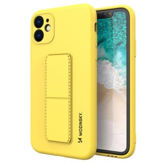 Silikonowe etui z podstawką iPhone 11 Pro Max Kickstand Case żółte WOZINSKY