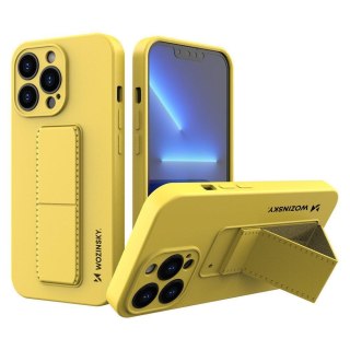 Silikonowe etui z podstawką iPhone 13 Kickstand Case żółte WOZINSKY