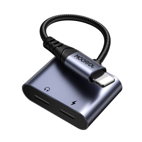 2w1 Adapter przejściówka do iPhone ładowarka + słuchawki Lightning / 2x Lightning czarny JOYROOM