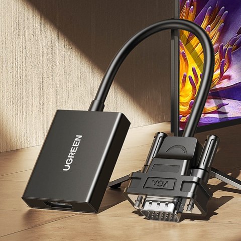 Adapter przejściówka z gniazda VGA na HDMI 15cm czarny UGREEN