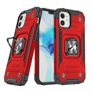 Etui pancerny pokrowiec do iPhone 14 Plus uchwyt magnetyczny Ring Armor czerwony WOZINSKY