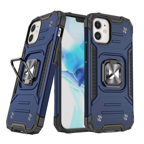 Etui pancerny pokrowiec do iPhone 14 Plus uchwyt magnetyczny Ring Armor niebieski WOZINSKY