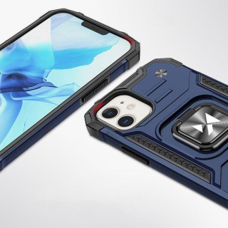 Etui pancerny pokrowiec do iPhone 14 Plus uchwyt magnetyczny Ring Armor niebieski WOZINSKY