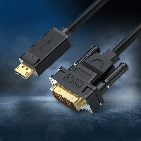 Kabel przewód DisplayPort - DVI 2m pozłacane wtyki czarny UGREEN