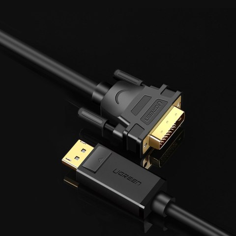 Kabel przewód DisplayPort - DVI 2m pozłacane wtyki czarny UGREEN