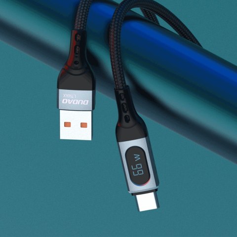 Kabel przewód USB - USB-C szybkie ładowanie wyświetlacz PD 66W 1m czarny DUDAO