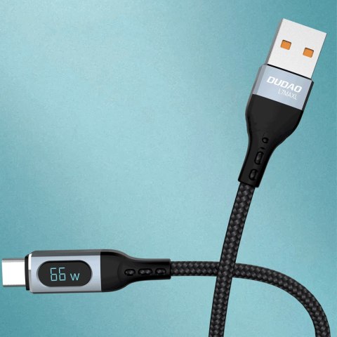 Kabel przewód USB - USB-C szybkie ładowanie wyświetlacz PD 66W 1m czarny DUDAO