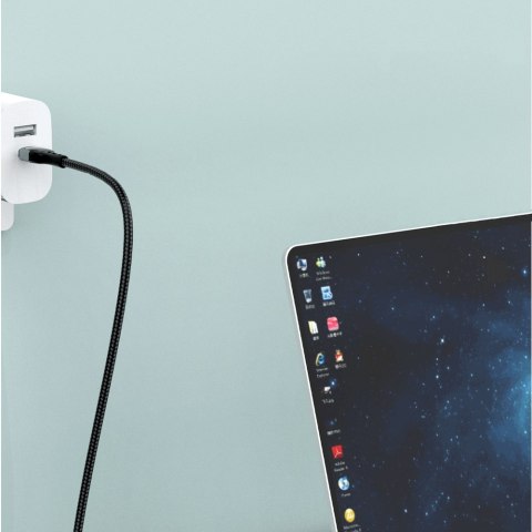 Kabel przewód USB - USB-C szybkie ładowanie wyświetlacz PD 66W 1m czarny DUDAO