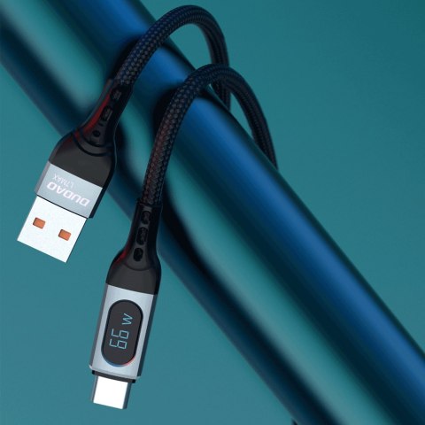 Kabel przewód USB - USB-C szybkie ładowanie wyświetlacz PD 66W 1m czarny DUDAO