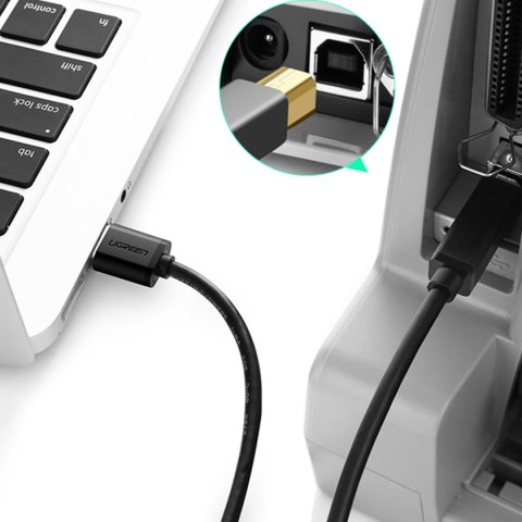 Kabel przewód do drukarki USB-A - USB-B 5Gb/s 2m czarny UGREEN