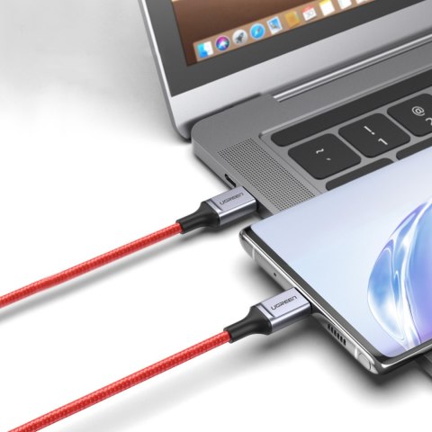 Kabel przewód w oplocie USB-C - USB-C 2.0 3A czerwony UGREEN