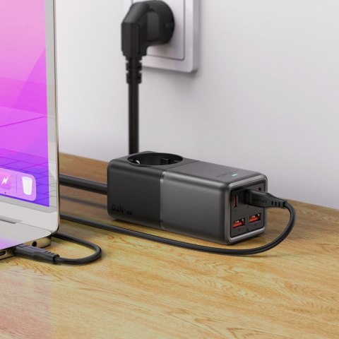 Ładowarka biurkowa stacja ładowania Z2 GaN 75W PD 3x USB-C 2x USB-A czarno-szara ACEFAST