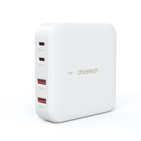 Mocna ładowarka sieciowa GaN 100W 2x USB-A 2x USB-C biała CHOETECH