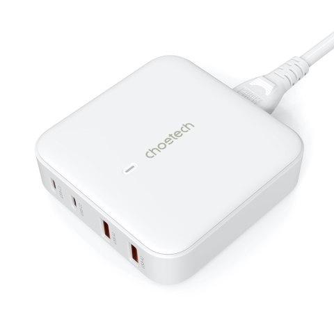 Mocna ładowarka sieciowa GaN 100W 2x USB-A 2x USB-C biała CHOETECH