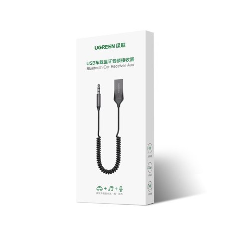 Odbiornik dźwięku adapter audio Bluetooth 5.3 kabel USB AUX jack czarny UGREEN