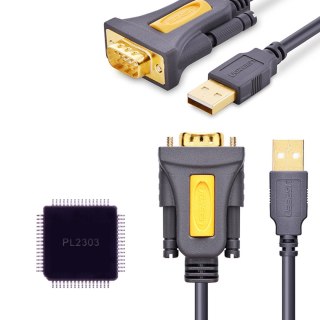 Przejściówka adapter kabel USB-A - DB9 RS-232 1.5m szary UGREEN