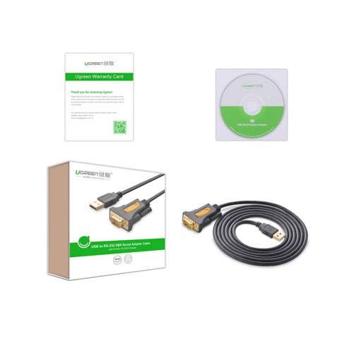 Przejściówka adapter kabel USB-A - DB9 RS-232 1.5m szary UGREEN