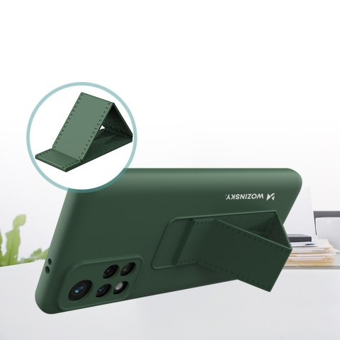 Silikonowe etui z podstawką etui Xiaomi Poco M4 Pro 5G Kickstand Case różowe WOZINSKY