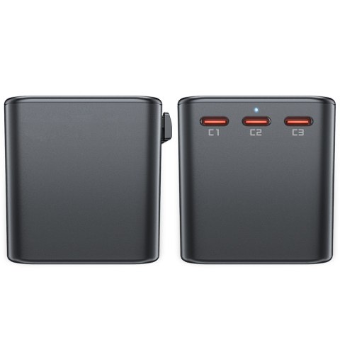 Uniwersalna ładowarka podróżna GaN 2x USB-A 3x USB-C wtyczki UK EU USA AUS czarna ACEFAST