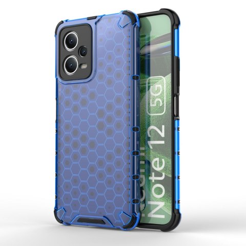 Etui pancerny hybrydowy pokrowiec do Xiaomi Redmi Note 12 5G / Poco X5 5G Honeycomb niebieski HURTEL