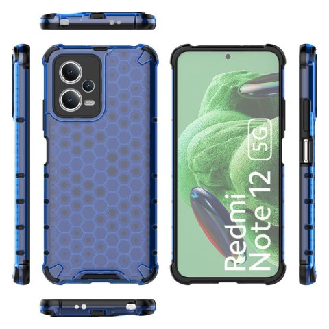 Etui pancerny hybrydowy pokrowiec do Xiaomi Redmi Note 12 5G / Poco X5 5G Honeycomb niebieski HURTEL