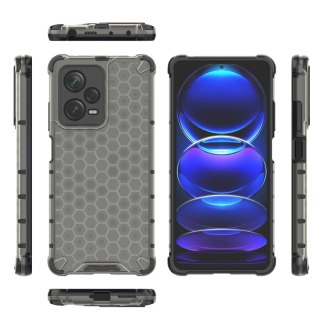 Etui pancerny hybrydowy pokrowiec do Xiaomi Redmi Note 12 Pro+ Honeycomb czarny HURTEL