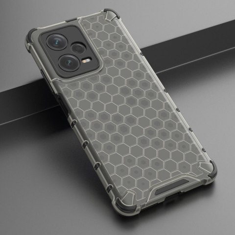 Etui pancerny hybrydowy pokrowiec do Xiaomi Redmi Note 12 Pro+ Honeycomb czarny HURTEL