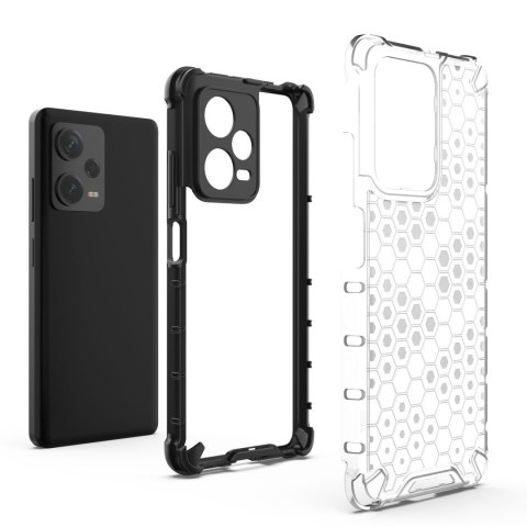 Etui pancerny hybrydowy pokrowiec do Xiaomi Redmi Note 12 Pro+ Honeycomb czarny HURTEL