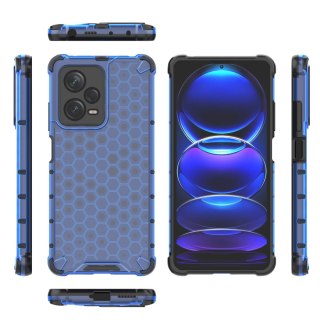 Etui pancerny hybrydowy pokrowiec do Xiaomi Redmi Note 12 Pro+ Honeycomb niebieski HURTEL