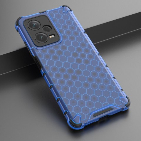 Etui pancerny hybrydowy pokrowiec do Xiaomi Redmi Note 12 Pro+ Honeycomb niebieski HURTEL