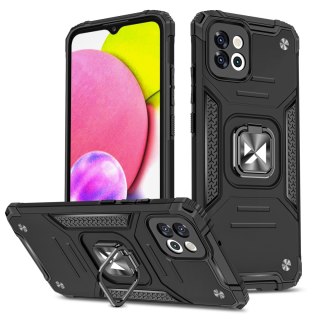 Etui pancerny pokrowiec do Samsung Galaxy A03 uchwyt magnetyczny Ring Armor czarny WOZINSKY