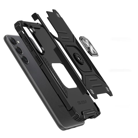 Etui pancerny pokrowiec do Samsung Galaxy S23 uchwyt magnetyczny Ring Armor czarny WOZINSKY