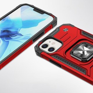 Etui pancerny pokrowiec do iPhone 14 uchwyt magnetyczny Ring Armor czerwony WOZINSKY