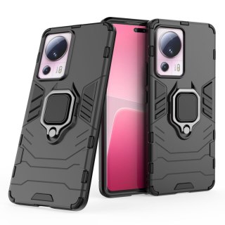 Etui pancerny pokrowiec do Xiaomi 13 Lite uchwyt magnetyczny Ring Armor czarny HURTEL