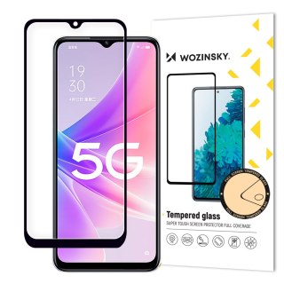 Szkło hartowane 9H na cały ekran Oppo A77 4G / A57 4G / A57s / A57e z ramką Case Friendly czarny WOZINSKY