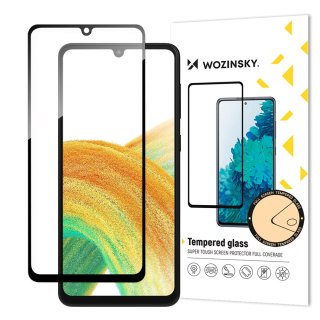 Szkło hartowane 9H na cały ekran Samsung Galaxy A34 5G z czarną ramką Full Glue WOZINSKY