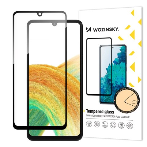 Szkło hartowane 9H na cały ekran Samsung Galaxy A34 5G z czarną ramką Full Glue WOZINSKY