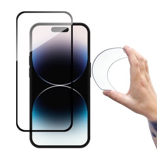 Szkło hartowane na ekran iPhone 14 Pro Max elastyczne z czarną ramką Flexi Nano Glass WOZINSKY