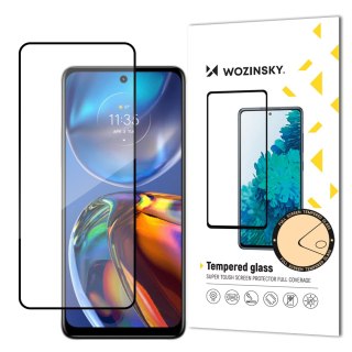 Wytrzymałe szkło hartowane 9H na cały ekran Motorola Moto E32 z ramką Case Friendly czarny WOZINSKY